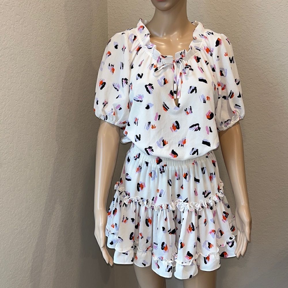 NWOT-Buddy Love  colorful ruffled mini dress